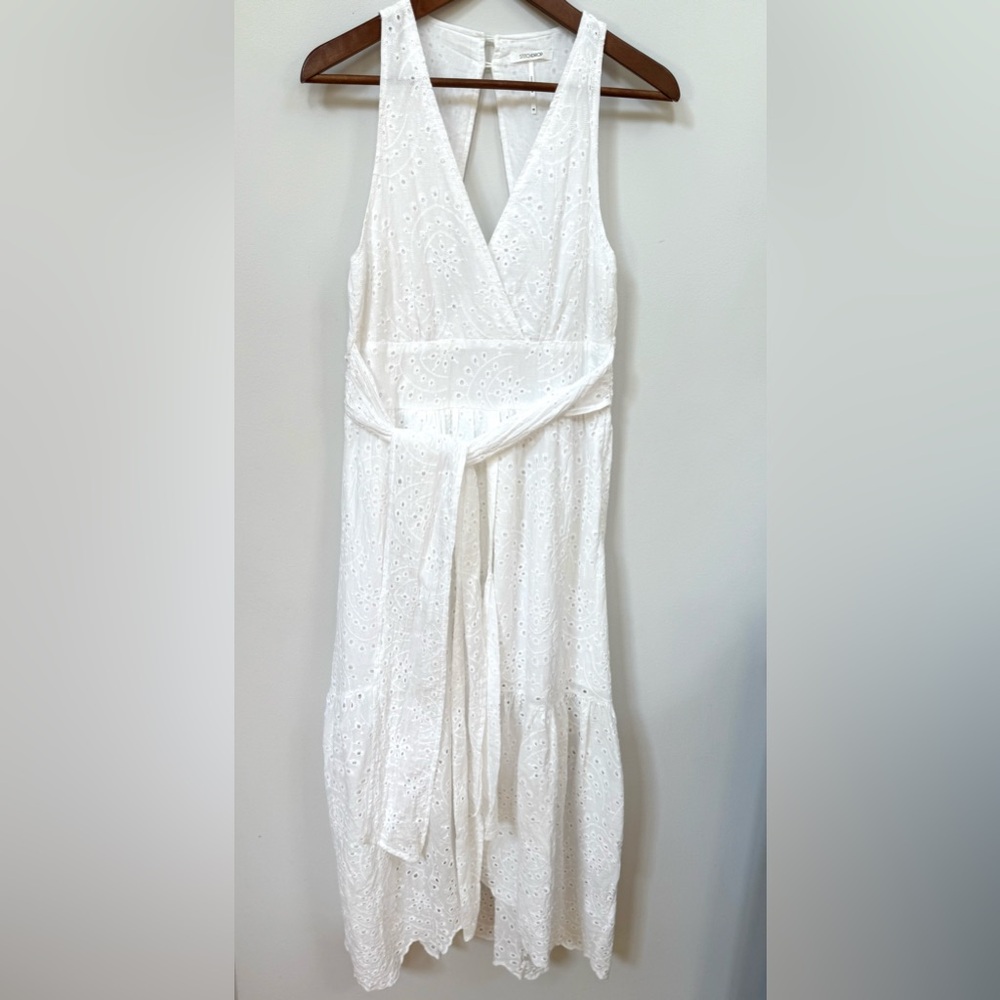 STITCHDROP White Eyelet Midi Dress Size M